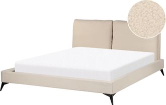 Beliani Beliani - Letto Imbottito Moderno In Boucl&egrave; Beige 160 X 200 Cm Con Rete A Doghe Melle