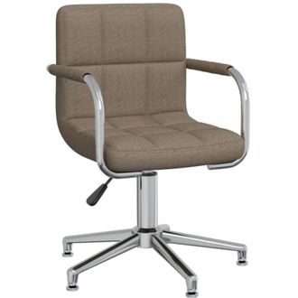 vidaXL Vidaxl - Silla De Comedor Giratoria De Tela Gris Taupe