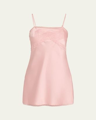 LoveShackFancy Mirelis Lace Bow Crepe Mini Dress