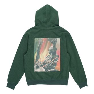 Nike Jordan Mens Air Jordan Hooded Casual Printing Sports Plush Pullover Green DC9585-333