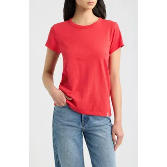 Rag & Bone The Slub Cotton T-Shirt in Red at Nordstrom, Size Xx-Small
