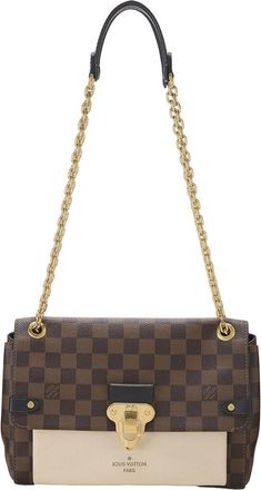 Louis Vuitton Brown Damier Ebene & Leather Vavin Wallet On Chain (Authentic Pre-Loved)