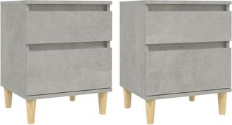 vidaXL Mesitas de noche 2 unidades gris hormigón 40x35x50 cm Vidaxl
