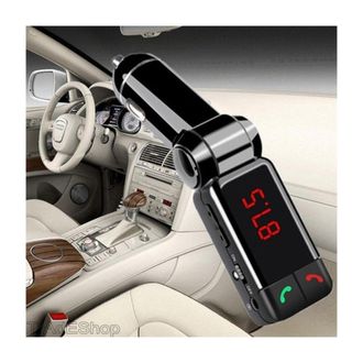 Trade Shop Trade Shop - Transmisor Manos Libres Bluetooth Con Pantalla Fm Reproductor Mp3 Usb Modulador De Coche