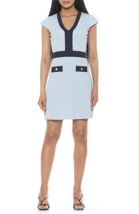 Alexia Admor Rhea Contrast Detail Knit Dress in Halogen Blue at Nordstrom Rack, Size X-Small