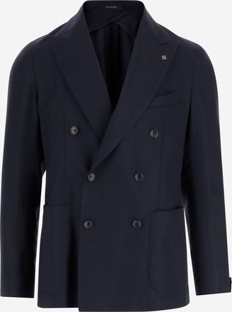 Tagliatore jack van stretchwol met dubbele rij knopen