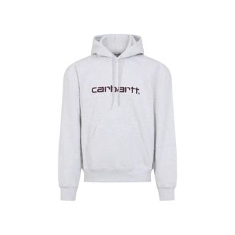 Carhartt Work in Progress Grey Logo Print Hoodie