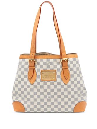 Louis Vuitton 2010 Damier Azur Hampstead MM tote bag - women - Leather/Fabric - One Size - White