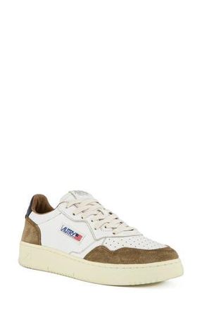 Autry Medalist Low Sneaker in Goat/suede Cigar/blk at Nordstrom Rack, Size 7Us / 37Eu
