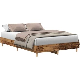 vidaXL Bed Frame No Mattress Old Wood 135x190 cm Double Engineered Wood Vidaxl