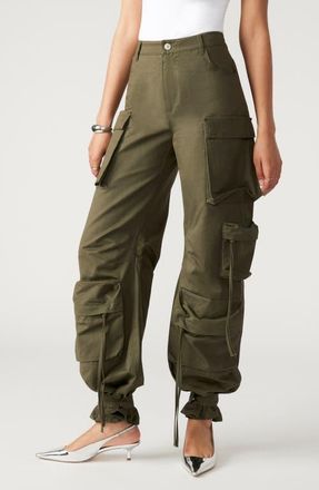 Steve Madden Duo Wide Leg Cargo Pants in Olive at Nordstrom, Size X-Small