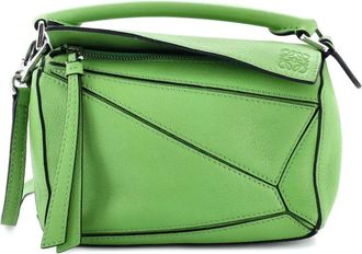 Loewe Puzzle Bag Leather Mini crossbody bag - Green