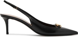Valentino Garavani 60 Vlogo Leather Slingback Pumps - Black
