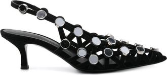 The Attico Pumps Grid con cinturino posteriore 50mm - Nero