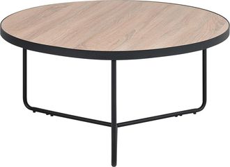 Beliani Beliani - Mesa De Centro De Tablero De Mdf Madera Clara Negro Industrial Moderno Melody