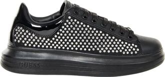 Guess Vibo Basket - Dames - Sneakers - Zwart - 35 EU - Leer - Schoenen