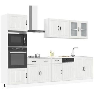vidaXL Vidaxl - Conjunto De Armarios De Cocina lucca De 7 Piezas, Madera De Ingenier&iacute;a Blanca Brillante