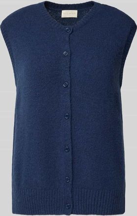 Milano Milano Italy Pullunder mit Rundhalsausschnitt und Knopfleiste in Marine, Gr&ouml;&szlig;e XS