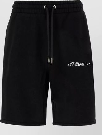 Off-white cotton bermuda shorts graphic print pockets