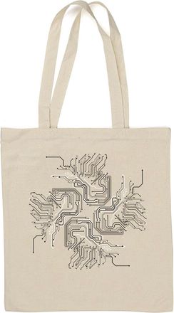 Generic Circuit Board Lines Graphic Natural Cotton Tote Bag White