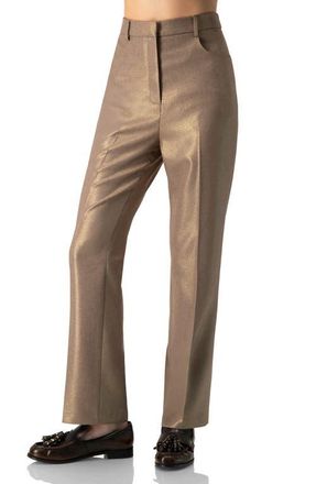 Ivonne Sparkling Straight-Leg Pants with Pockets in Brown at Nordstrom, Size 10