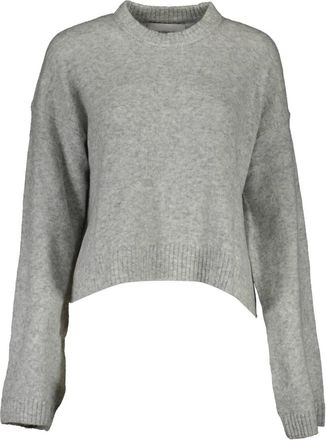 Calvin Klein Grijze Trui met Lange Mouwen - Dames - Ronde hals truien - Grijs - XL - Truien & Vesten