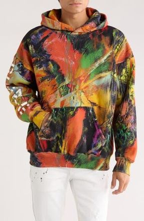 Purple Relaxed Fit Logo Graphic Heavyweight Fleece Hoodie Logo Graphic Fleece Hoodie in Orange Multi at Nordstrom Rack, Size X-Large