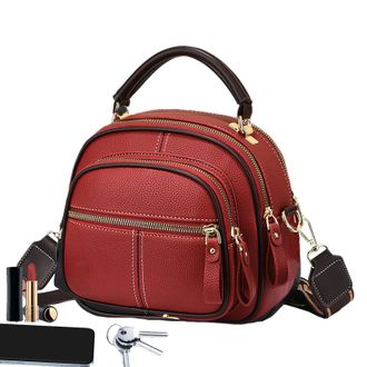 Generic Simple Leather Shoulder Bag - Multifunctional Leather Bag | Fashionable Womens Sling Bags, Pu Leathers Girls Modern Shoulder Travel Bags, Large Capaci