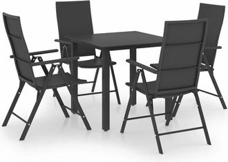 vidaXL Juego De Comedor Para Jard&iacute;n 5 Piezas Negro Vidaxl