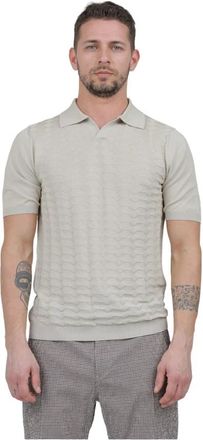 Irish Crone Polo Shirt met Hexagon Patroon - Heren - Polos - Grijs - L - Tops
