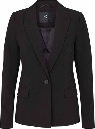Bruuns Bazaar Zwarte Blazer met Klepzakken - Dames - Blazers - Zwart - XS - Polyester - Jassen