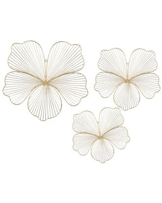 CosmoLiving by Cosmopolitan Cosmoliving By Cosmopolitan Cosmoliving By Cosmopolitan Set Of 3 Floral Metal Wall Decor