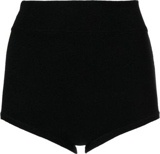 Cashmere in Love Felix knitted logo-patch shorts - women - RWS Wool/Cashmere - One Size - Black