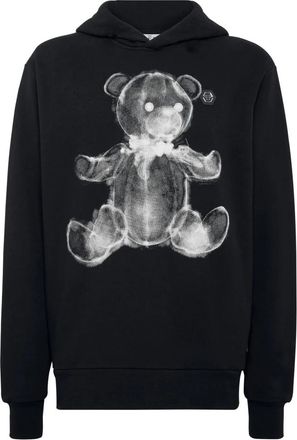 Philipp Plein Hooded Sweatshirt Teddy - Heren - Hoodies - Zwart - 2XL - Katoen - Hoodies & sweatvesten