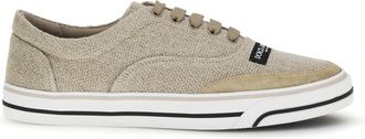 Dolce & Gabbana Mens Sneakers Sailing Linen Beige Beige-Camel Upper Trainers Beige/camel