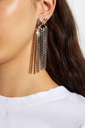 Off-white Long Earrings, Womens, Silver