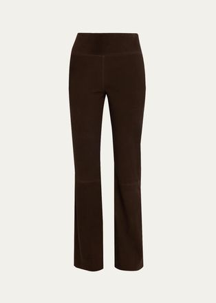 Kobi Halperin Madi Straight-Leg Suede Pants