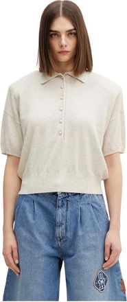 Rotate Ronde hals gebreide kleding - Dames - Ronde hals truien - Beige - M - Wol - Truien & Vesten