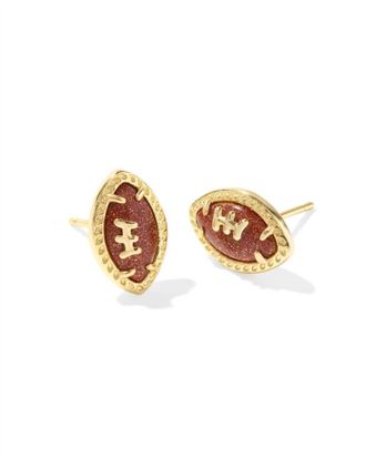 Kendra Scott Womens Football Stud Earring In Gold Orange