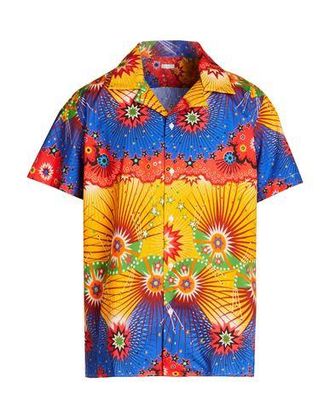 8 by YOOX PRINTED CAMP-COLLAR S/SLEEVE OVERSIZE SHIRT