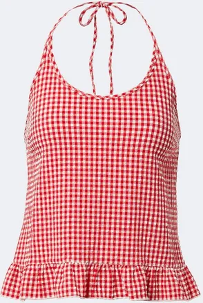 Montce Swim Brooklyn gingham halterneck top
