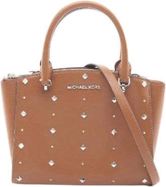 Michael Kors Pre-owned Leren Handtas - Dames - Vintage Mini Tas - Bruin - ONE Size - Leer - Vintage