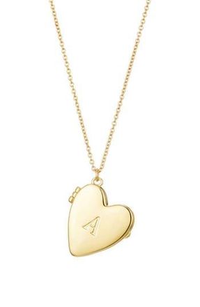 Adornia Initial Heart Locket Pendant Necklace in Gold-A at Nordstrom Rack