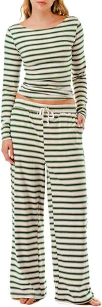 MARCUS ADLER Striped Lounge Set in Yellow at Nordstrom Rack, Size X-Small