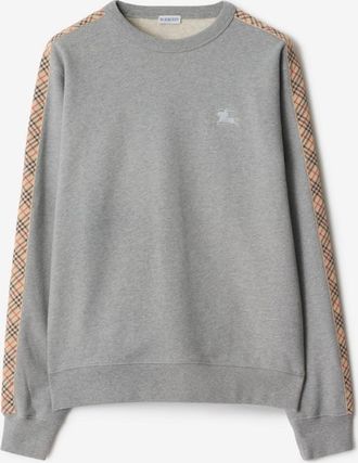 Burberry Check Trim Cotton Sweatshirt