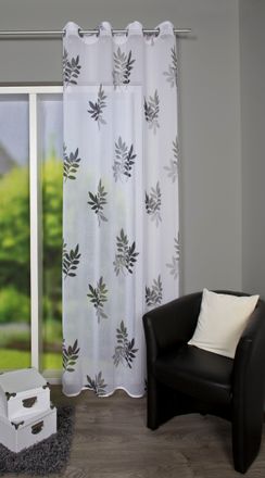Home Wohnideen Gardine »BAMBOU« Ösen 1 Stk. tlg. HxB: 245x140, ÖSENSCHAL DRUCK BLÄTTER