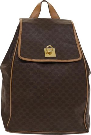 Celine Macadam Brown,Gold Pvc Backpack Bag (Pre-Owned)