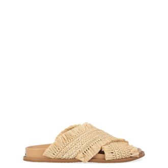 Michael Kors Peyton Slider - Dames - Sandalen - Beige - 39 EU - Rayon - Schoenen