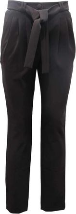 Jijil Hoge taille broek gemaakt in Itali&euml; - Dames - Straight fit broeken - Zwart - 2XS - Polyester - Broeken