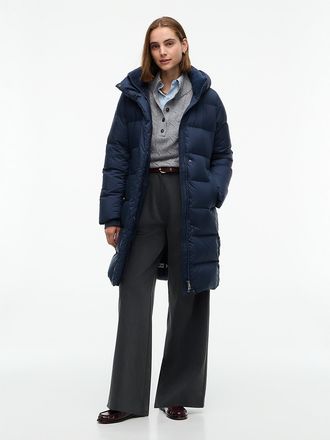Tommy Hilfiger Womens Water-Repellent Down Puffer Coat - Dark Blue - XXS